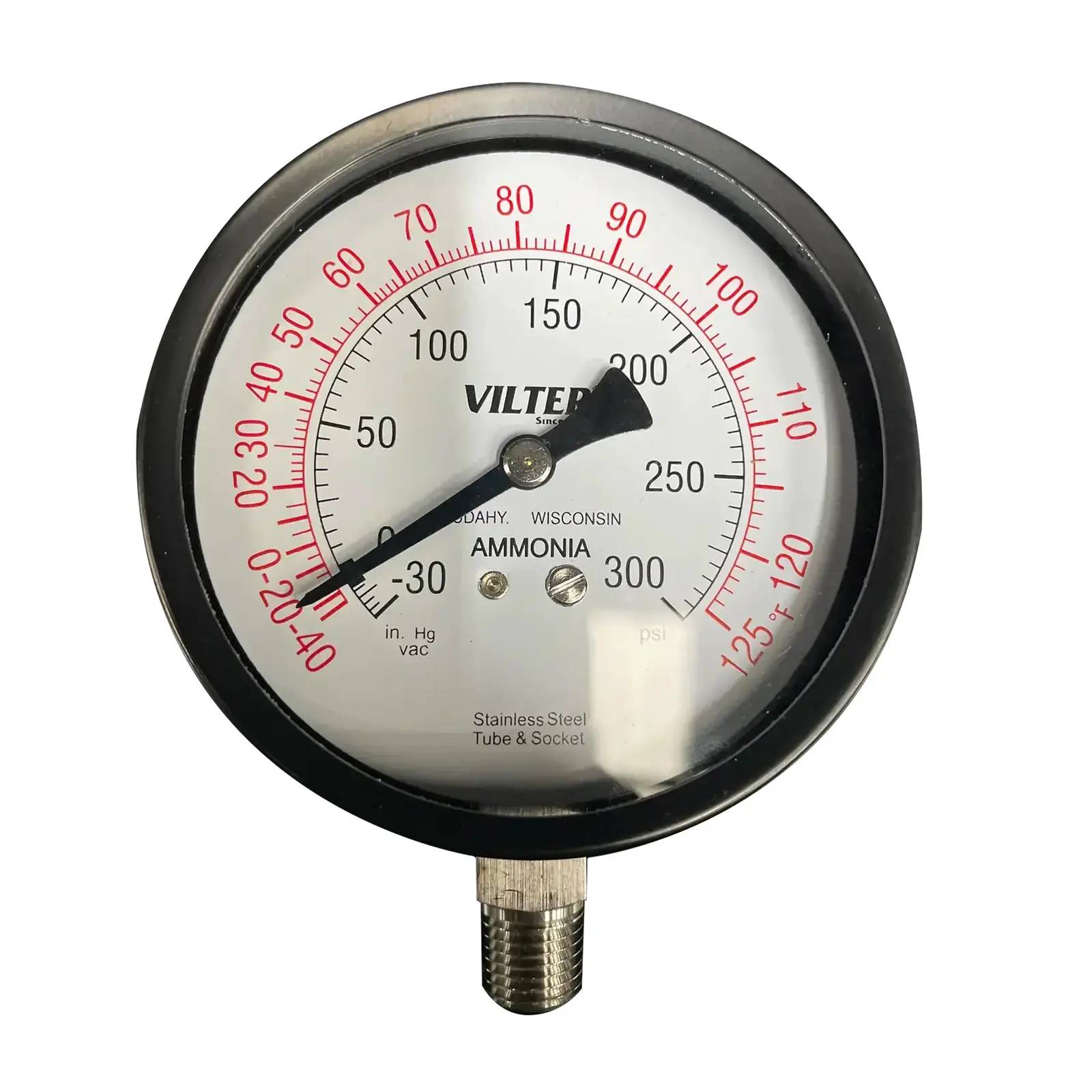 Vilter 1204E, Ammonia Pressure Gauge, -30 - 300 psi, 1/4 NPT - Image 1