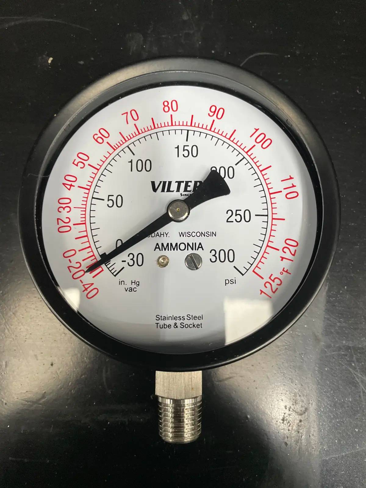 Vilter 1204E, Ammonia Pressure Gauge, -30 - 300 psi, 1/4 NPT - Image 8
