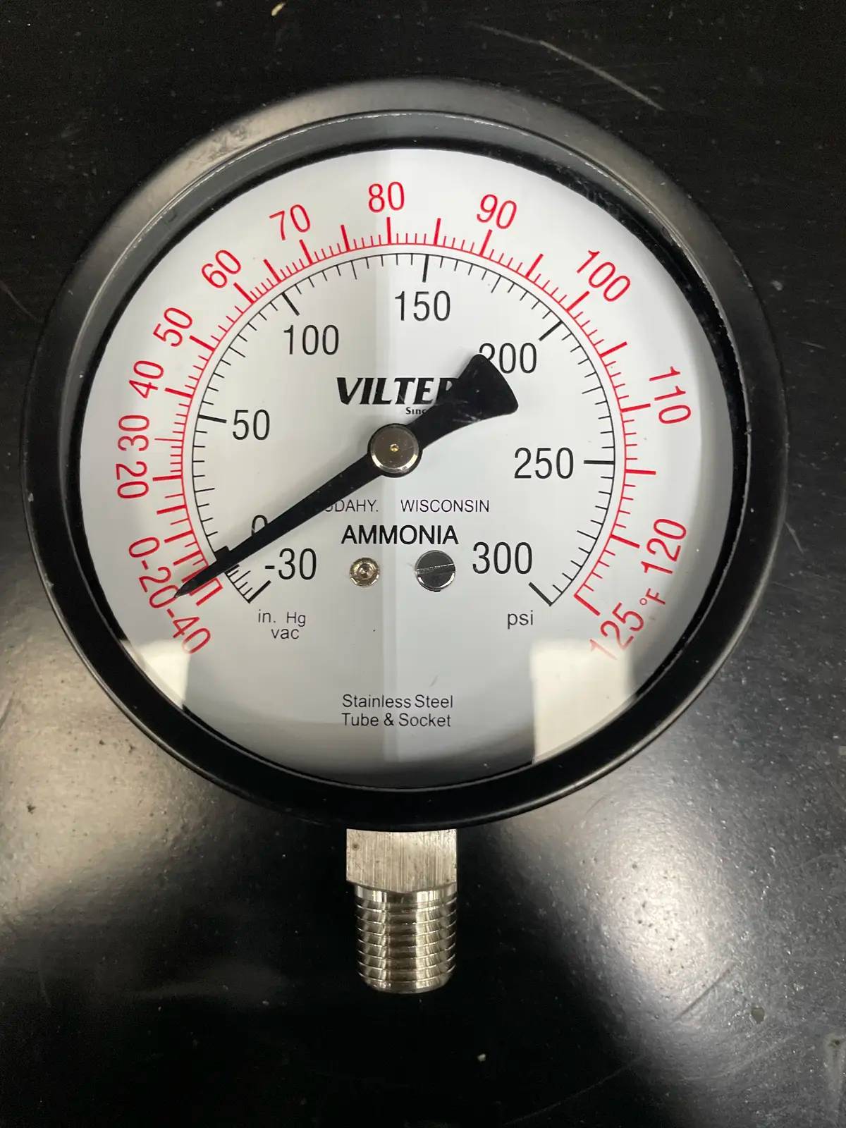 Vilter 1204E, Ammonia Pressure Gauge, -30 - 300 psi, 1/4 NPT - Image 9