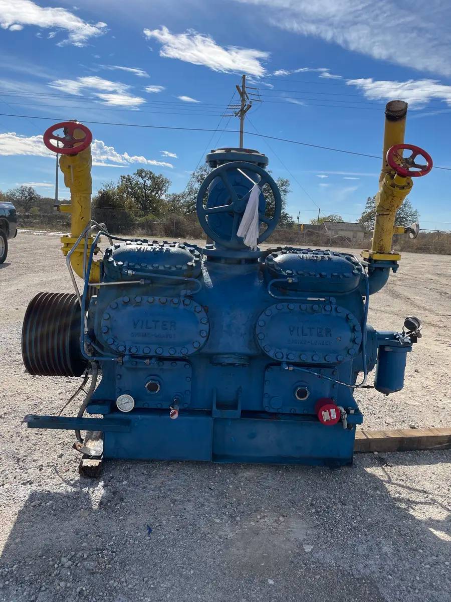 200 HP Vilter 4416, 16-Cylinder Reciprocating Compressor Package, Belt Driven, 460 V, 1200 RPM, 619 CFM - Image 3