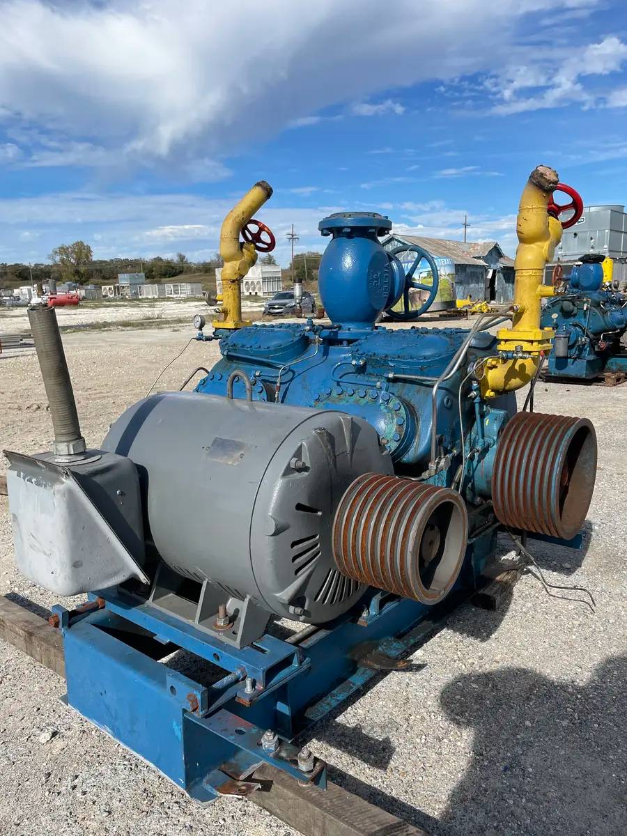 200 HP Vilter 4416, 16-Cylinder Reciprocating Compressor Package, Belt Driven, 460 V, 1200 RPM, 619 CFM - Image 8