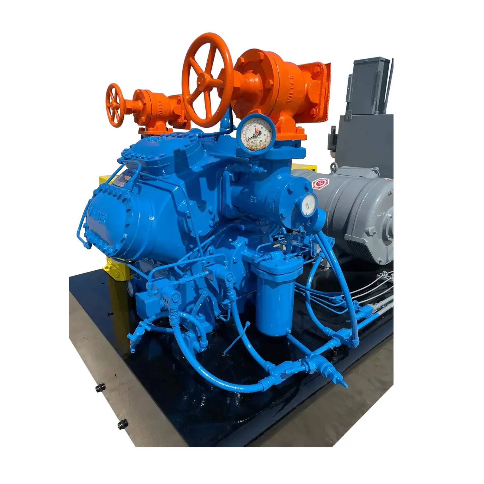 100 HP Vilter 448, 8-Cylinder Reciprocating Compressor Package, Belt Driven, 460 V, 1200 RPM, 320/162 psig - Image 2