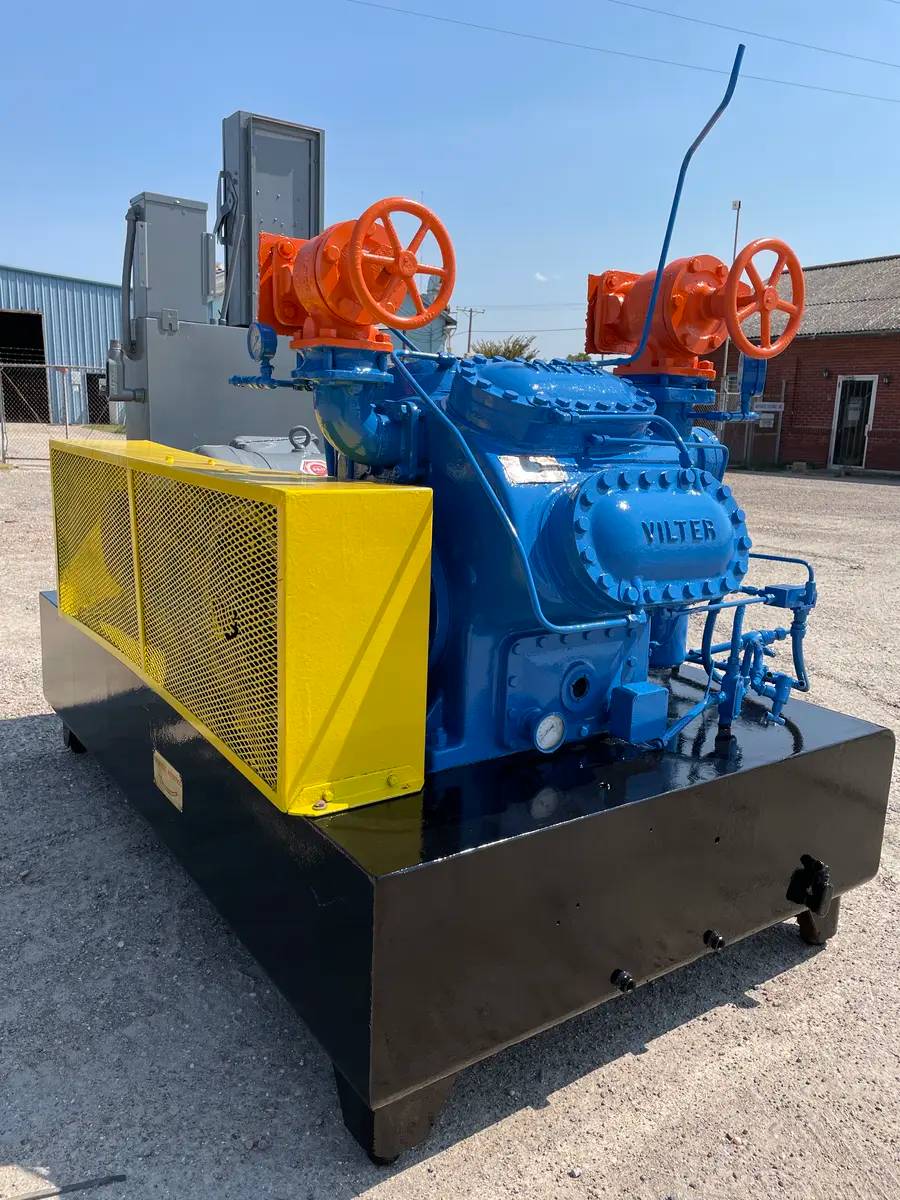 100 HP Vilter 448, 8-Cylinder Reciprocating Compressor Package, Belt Driven, 460 V, 1200 RPM, 320/162 psig - Image 9