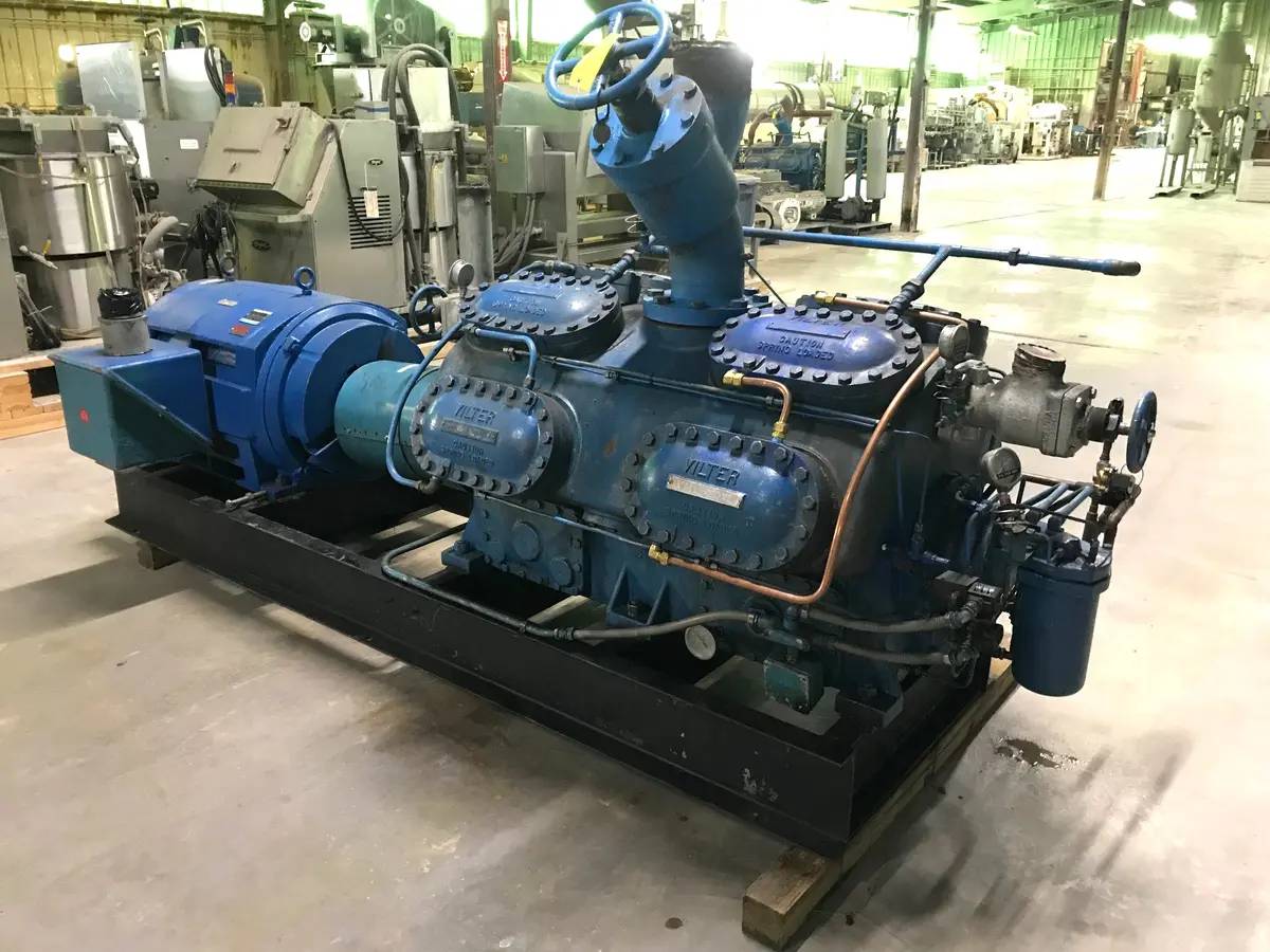 300 HP Vilter 4516, 16-Cylinder Reciprocating Compressor Package, Semi-Hermetic Driven, 460 V, 1185 RPM - Image 5