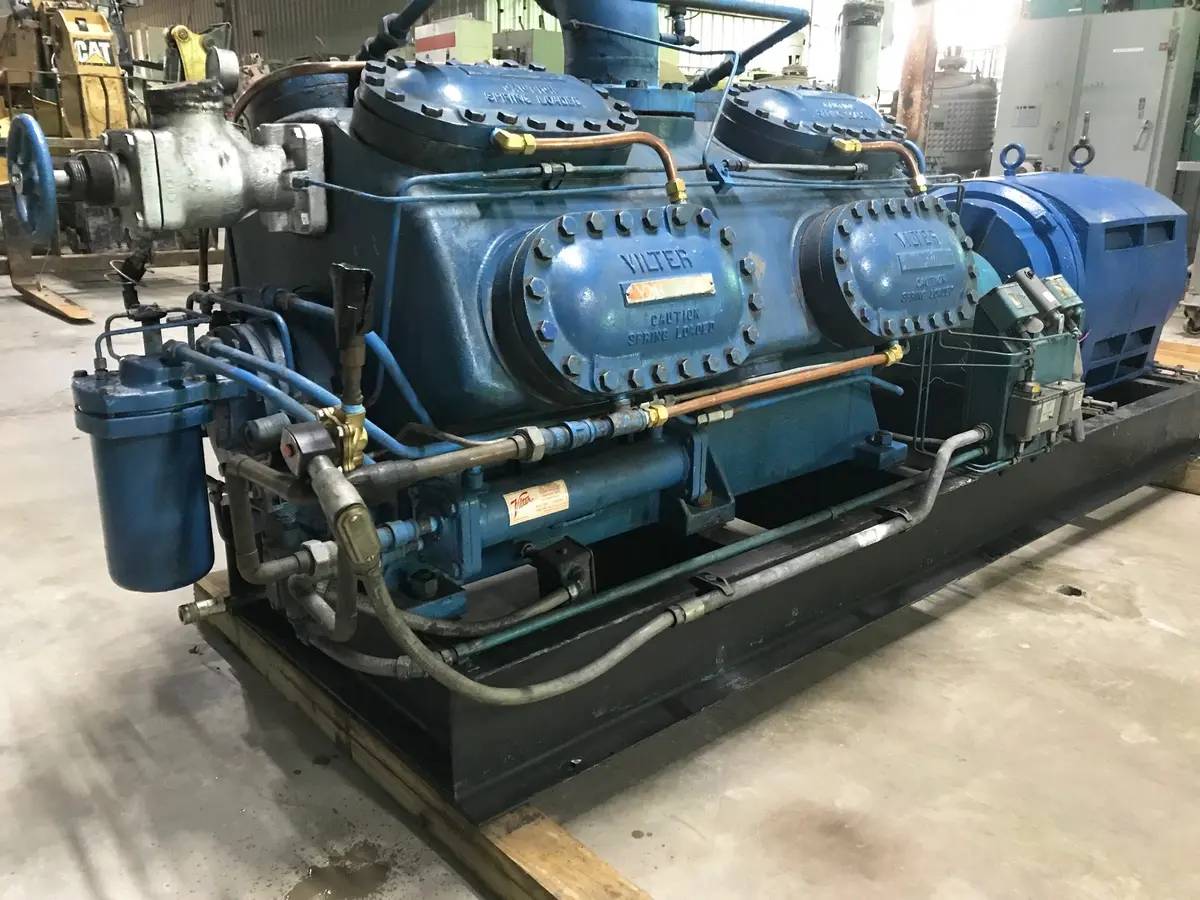 300 HP Vilter 4516, 16-Cylinder Reciprocating Compressor Package, Semi-Hermetic Driven, 460 V, 1185 RPM - Image 8