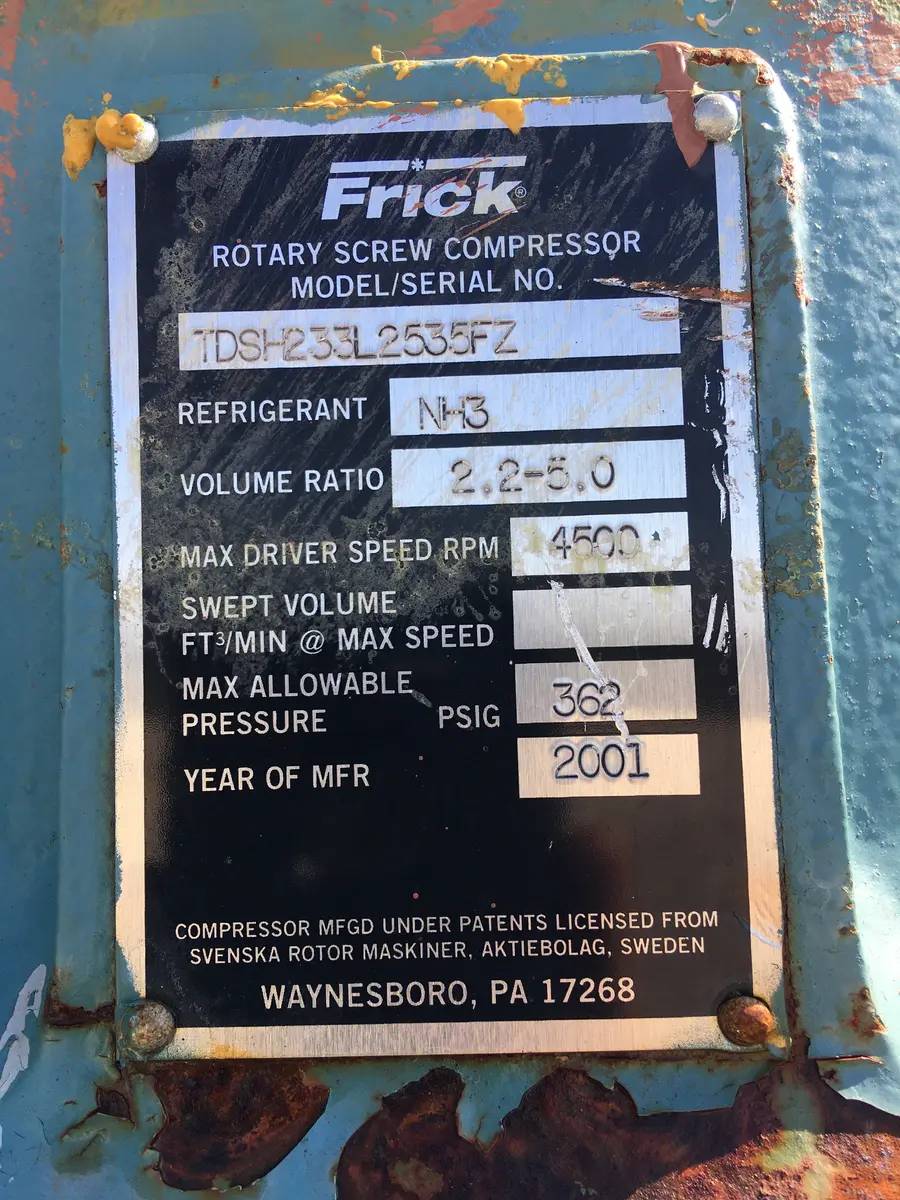 500 HP Frick, Rotary Screw Compressor Package, 450 V, 4500 RPM, 362 psig, 2001 - Image 10
