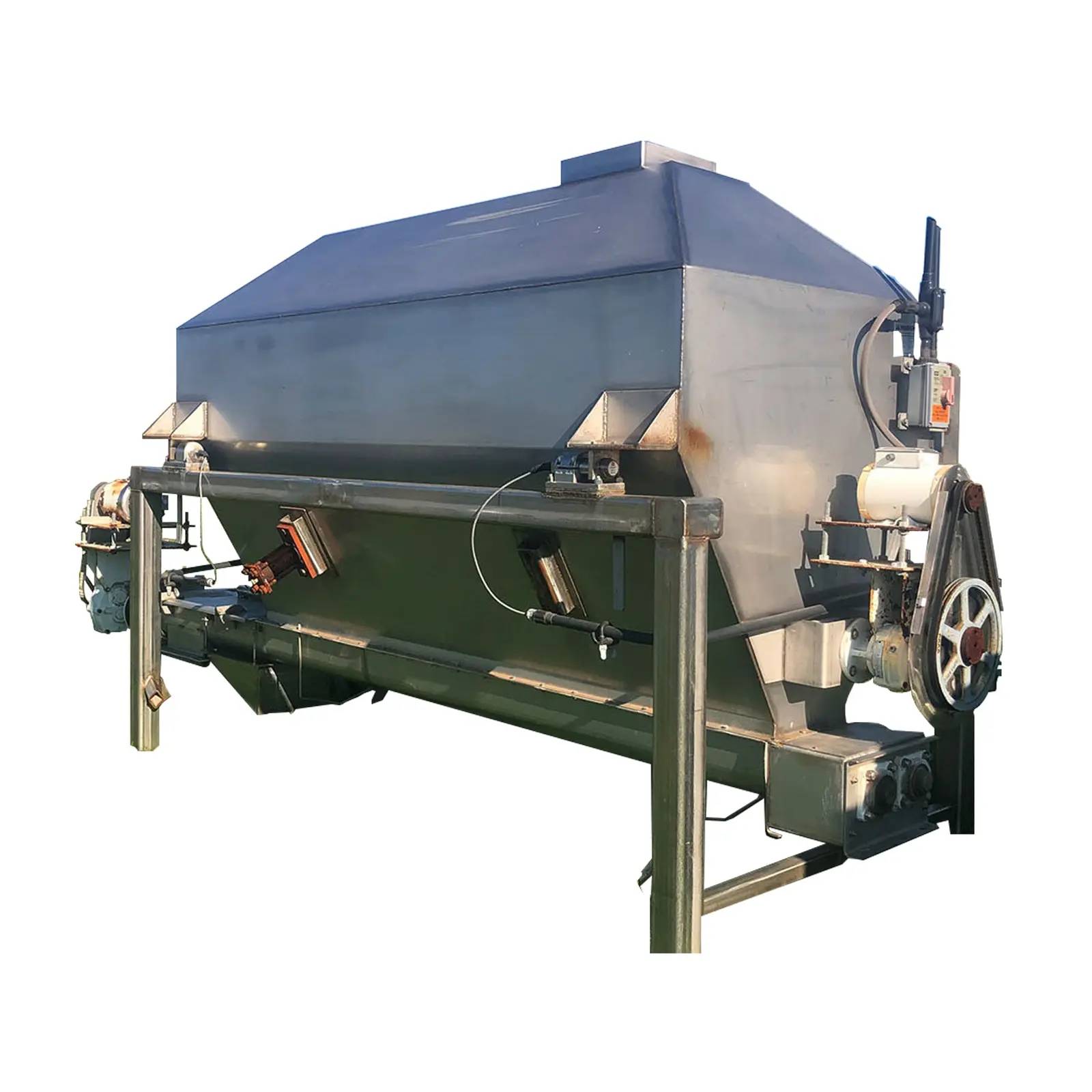Custom, Stainless Steel Ice Storage Holding Bin & Conveyor, Screw Auger/Ice Dispenser, 1 HP, 48" x 48" x 9' - Image 2
