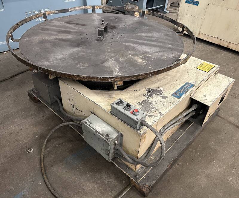 4000 lb. Shuster #MR4000, pallet type wire uncoiler, 36" wide, 56" outside dimensions, 250 FPM variable - Image 1