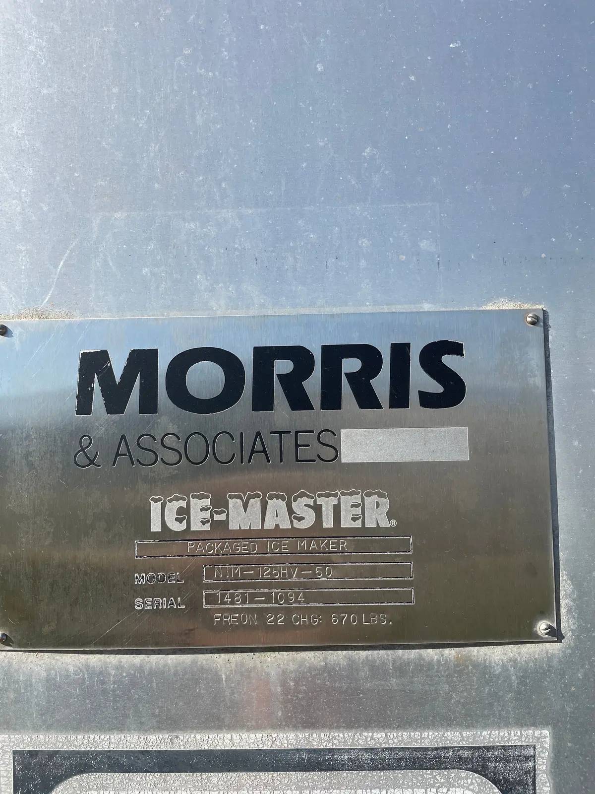 50 Ton, Morris #NIM-125HV-50, Chunk Ice Maker, Halocarbon (Freon, R22) Refrigeration, 460 V Compressor, 125 - Image 10