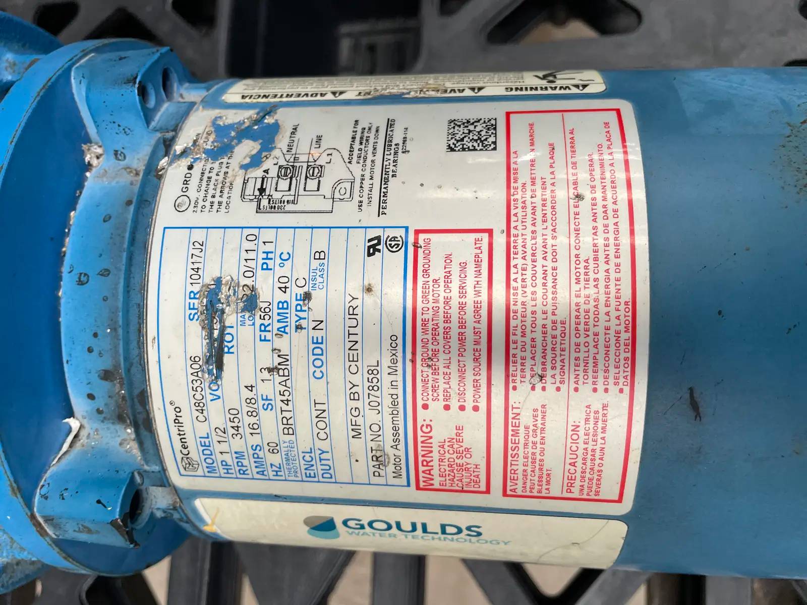110 GPM, Goulds #GT15, Goulds GT15 Centrifugal Pump, 1.5 HP, 3450 RPM, 115/230 V, 125 psig - Image 10