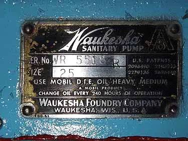 36 GPM @ 150 psi, Waukesha Cherry-Burrell #25, Positive Displacement Pump, 600 RPM speed, (2) 0.5" MNPT - Image 9