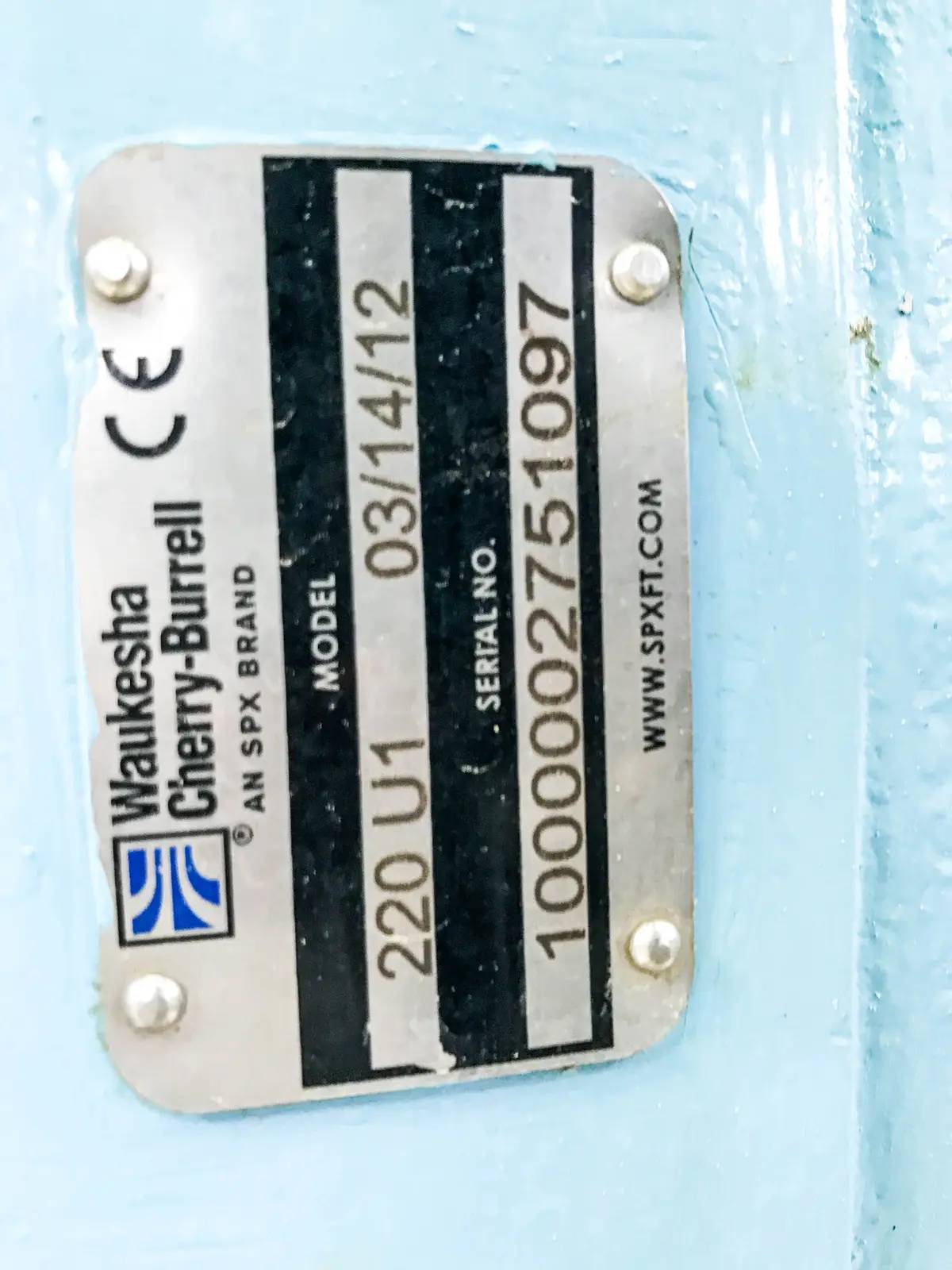 310 GPM @ 200 psi, Waukesha Cherry-Burrell #220-U1, Positive Displacement Pump, 0.522 Gallon, 15 HP, 1765 - Image 6