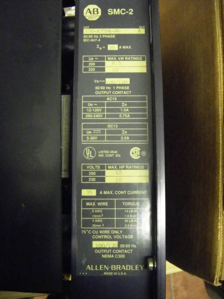 Allen-Bradley, SMC-2, Smart Motor Controller Soft Start, 10 HP, 8.5-10 kW, 200 to 240 V, 50/60 Hz, 3 phase - Image 2