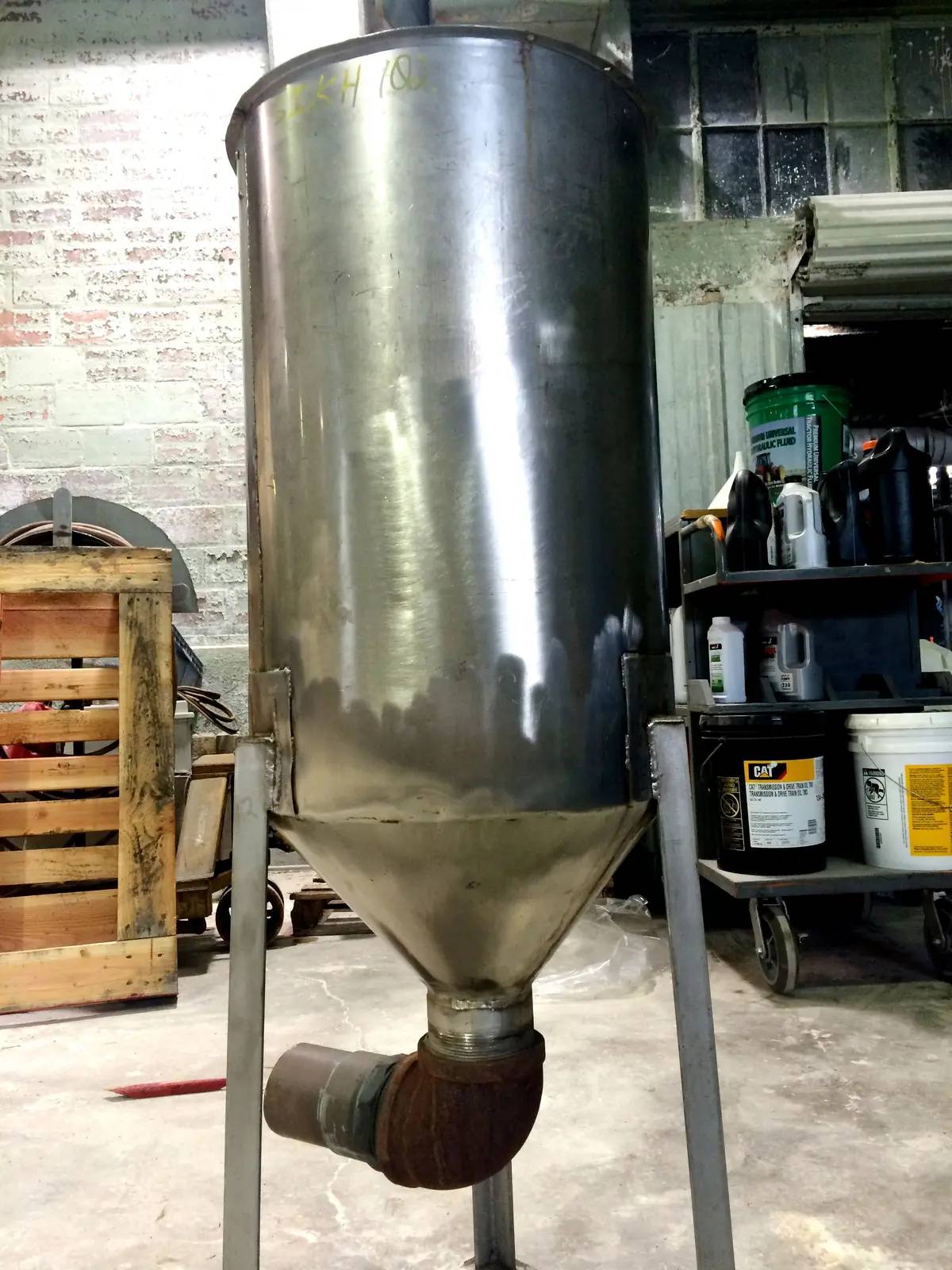 30 gallon Stainless Steel Cone Bottom Tank, 7.75" diameter x 28" H sidewall - Image 5
