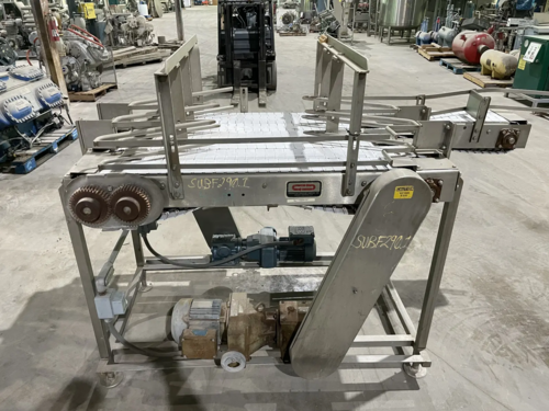 Arrowhead Conveyor, Bottle Combiner Conveyor, 1.5/0.75 HP, (5) 4-1/2" belts, (1) 7-1/2" belt, 13" H Clearance - Image 7