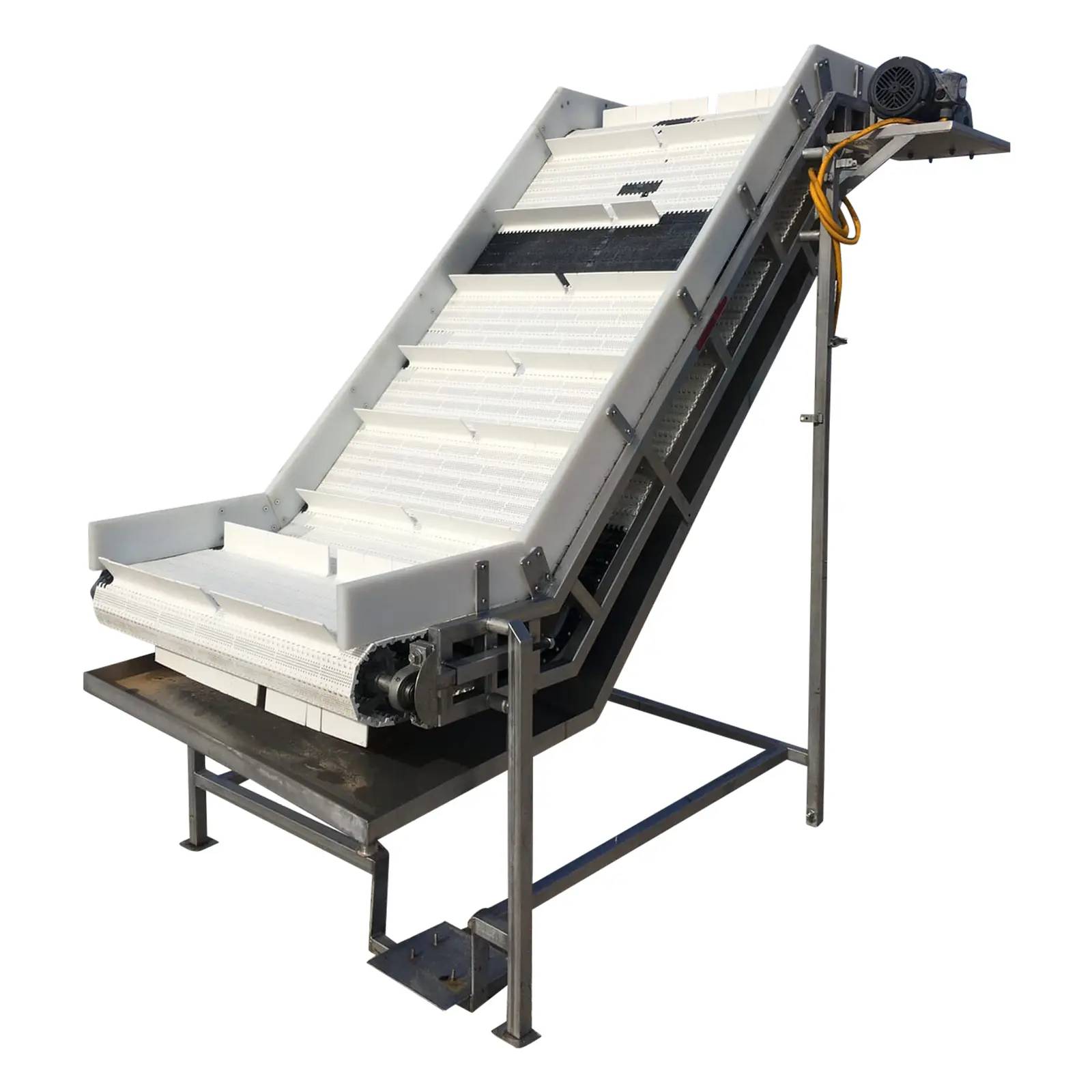 40" wide, Incline Conveyor, 1 HP, 38" wide plastic belt, 5" sidewalls, 36" Infeed elevation, 87" Discharge - Image 1