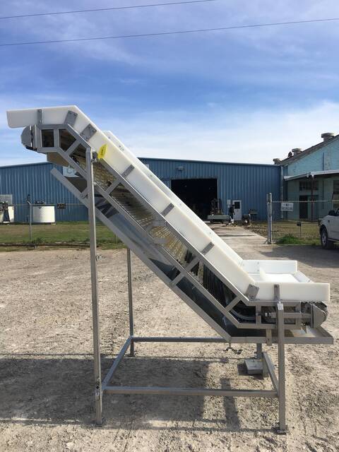 40" wide, Incline Conveyor, 1 HP, 38" wide plastic belt, 5" sidewalls, 36" Infeed elevation, 87" Discharge - Image 8