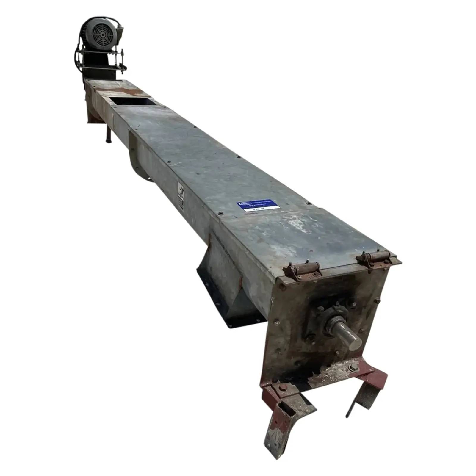 8" diameter x 8.2' long, Galvanized Steel Screw Auger Conveyor, 2 HP, 138" L x 19" width x 32" H Shipping - Image 1
