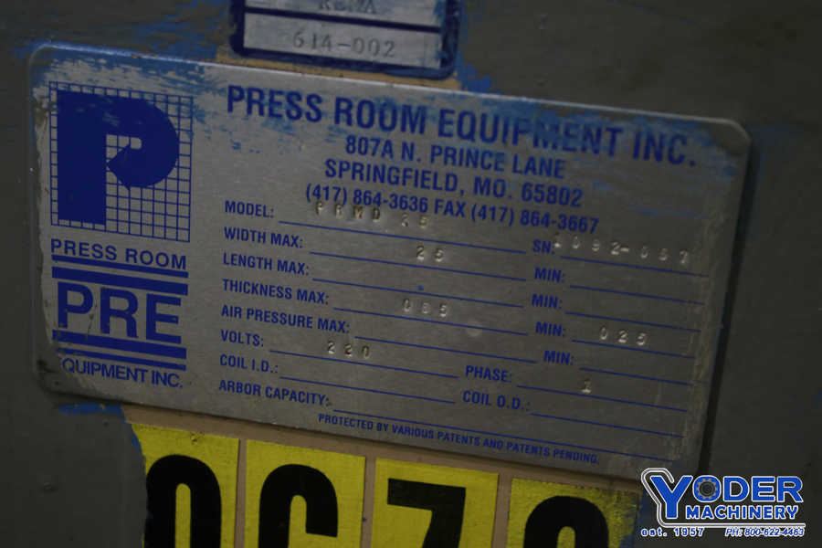 25" x .065" Press Room Equipment #PRMD25, straightener, 5 rolls, entry rolls, #75688 - Image 6