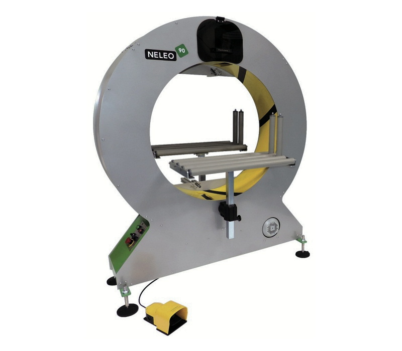 Plasticband #NELEO-90, Semi-Automatic Stretch Wrapper, 25" square package and unlimited length package size - Image 1