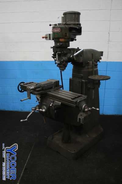 Round Tower #1-1/2, ram type vertical mill, 9" x42" table, 1 HP, forward/reverse, vise, #76541 - Image 9