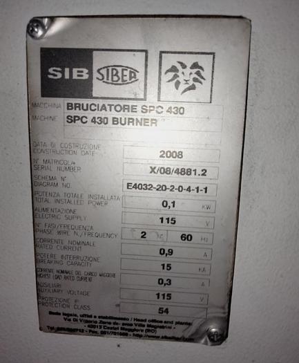 SIB Siber #220, LPG/Natrual gas, automatic burner with electrode ignition, 2008 - Image 5