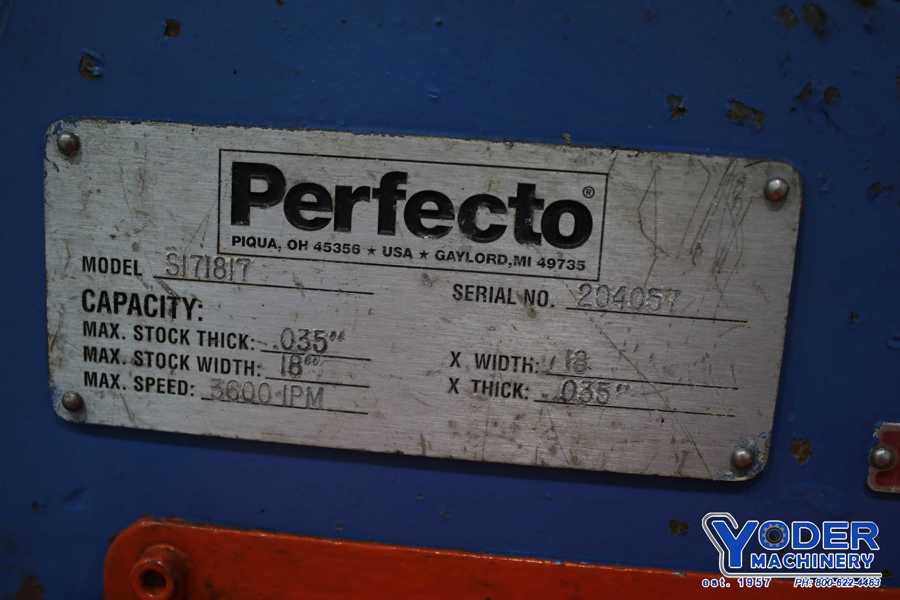 18" x .035" Perfecto #S171717, straightener, 3600 IPM, serial #204057, #76435 - Image 6