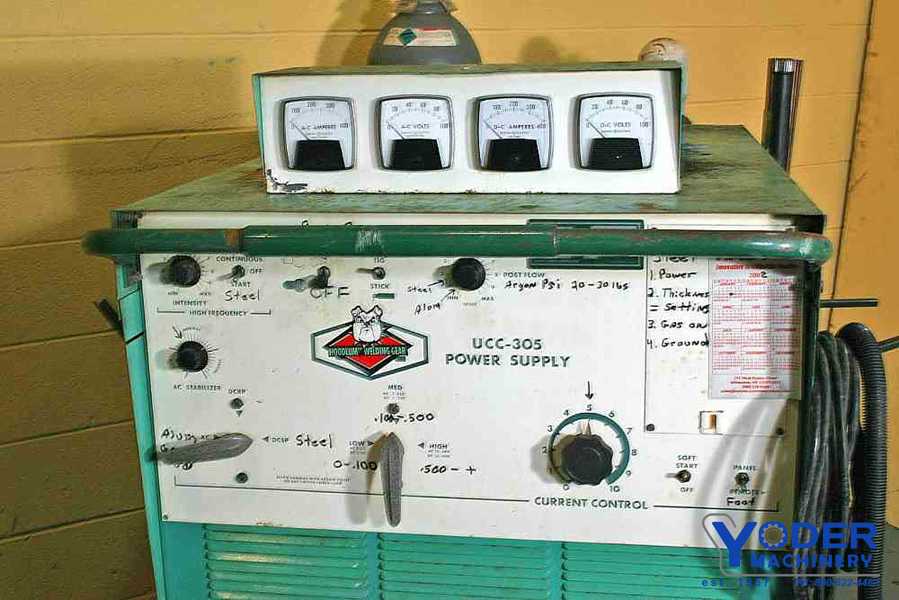 Linde #LLCC-305, union carbide tig/mig welder, soft start, remote foot pedal, #50242 - Image 2