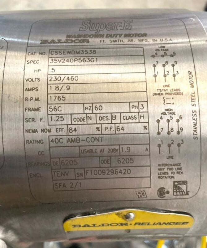 35 gallon ITT, Sanitary Stainless Steel Pharmaceutical Reactor, 0.5 HP, 24" diameter x 20" T/T, 30 psig @ 250 - Image 7