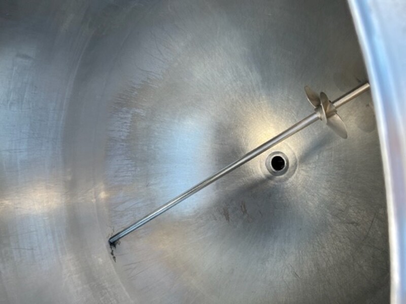 200 gallon Lee Metal Products, Jacketed Kettle, Stainless Steel, 48" diameter, 74" H, 90 psi @ 330 F jacket - Image 3