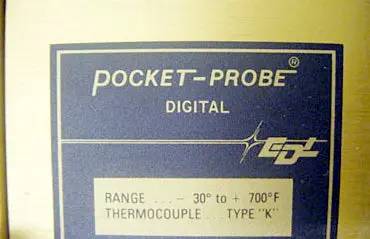 EDL #BPD-22KN, Digital Pocket-Probe Thermometer, Type K Thermocouple, -30 to +700 deg F - Image 6
