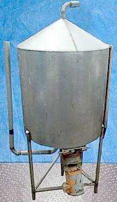 100 gallon Stainless Steel Cone Bottom and Closed Top Mix Tank, 0.33/0.5 HP, 1725 RPM, 86.25 RPM final, 32" D - Image 5
