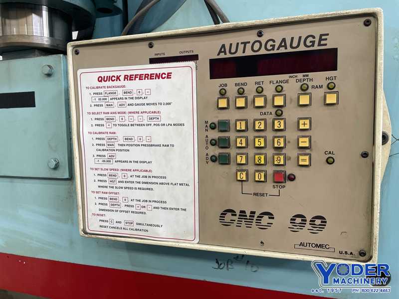 90 Ton, Cincinnati #90CBIIX6, hydraulic press brake, 8' overall, 78" between housing, 8" stroke, 15" open - Image 8