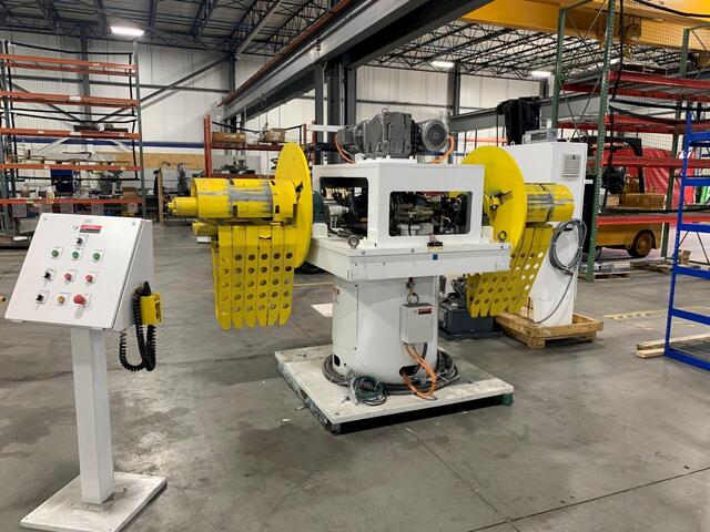 8000 lb. Nidec CHS #DER-8018-DR, double end motorized coil reel, 18" width, 60" outside dimensions, 16"-21" - Image 1