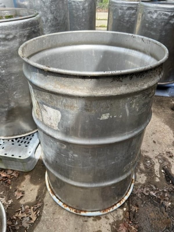 55 gallon Stainless Steel Drum, 22.5" diameter x 34" L, 2 qty. - Image 1