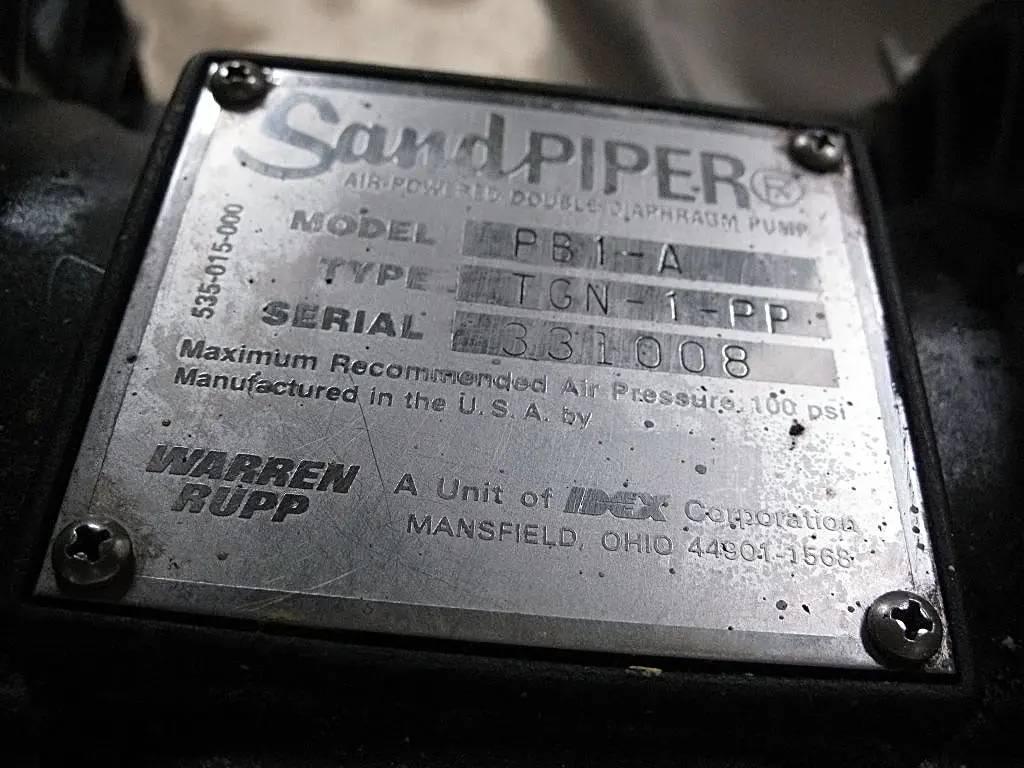1.2" Warren Rupp #PB1-A, Double Diaphragm Pump, 100 psi - Image 8