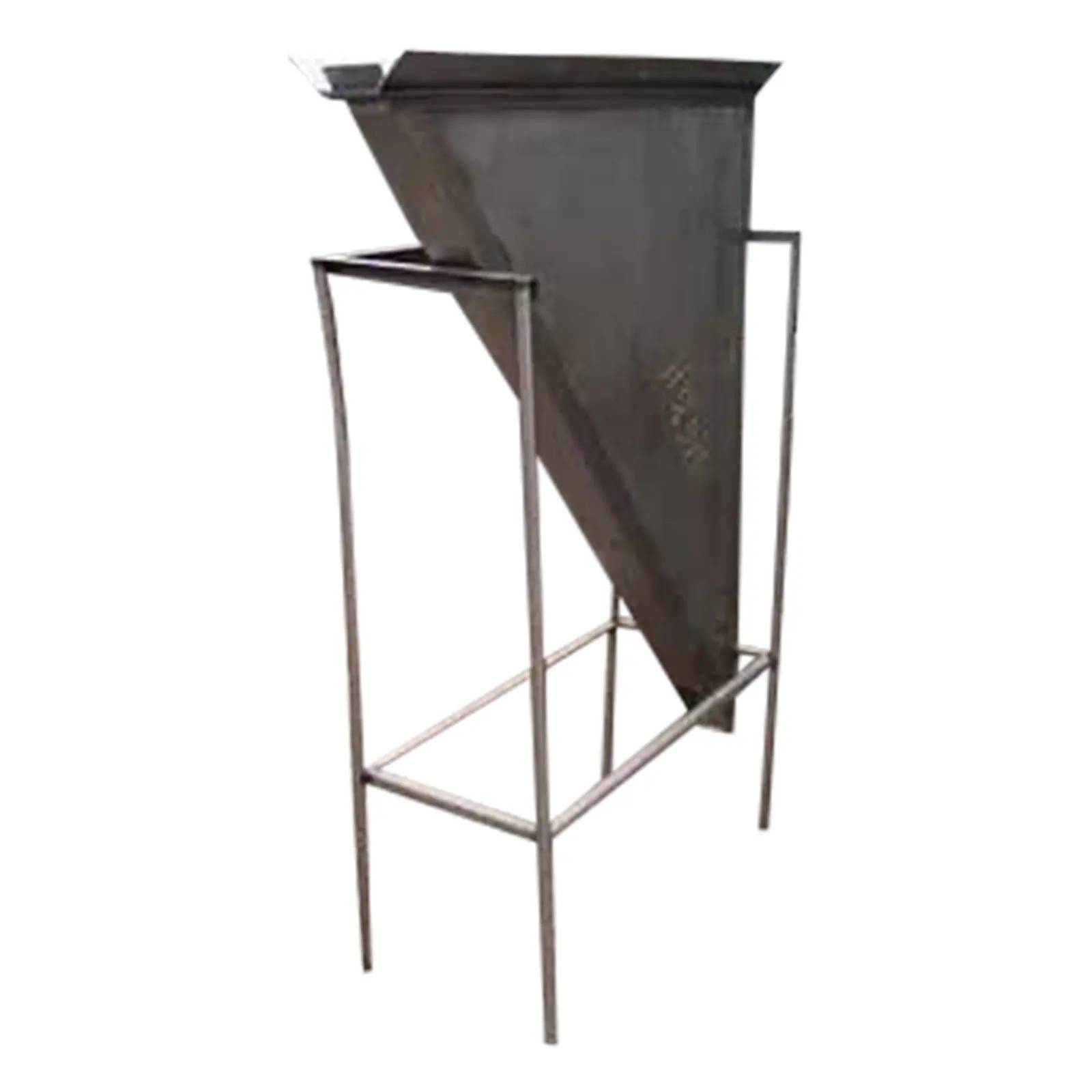 Stainless Steel Funnel Tank/Hopper, 4" width x 3' 8" L top infeed, 4" width x 5" L bottom discharge - Image 1