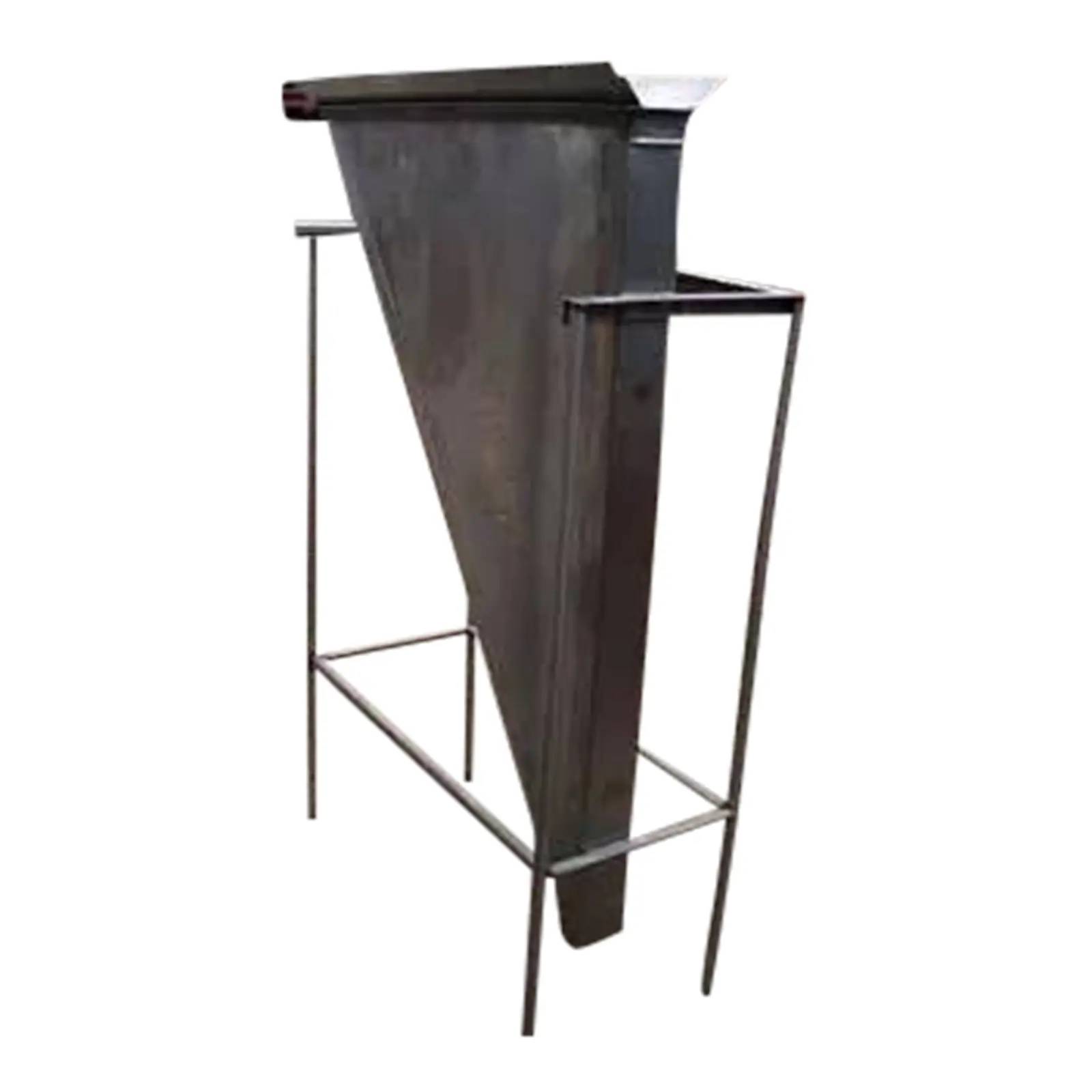 Stainless Steel Funnel Tank/Hopper, 4" width x 3' 8" L top infeed, 4" width x 5" L bottom discharge - Image 2