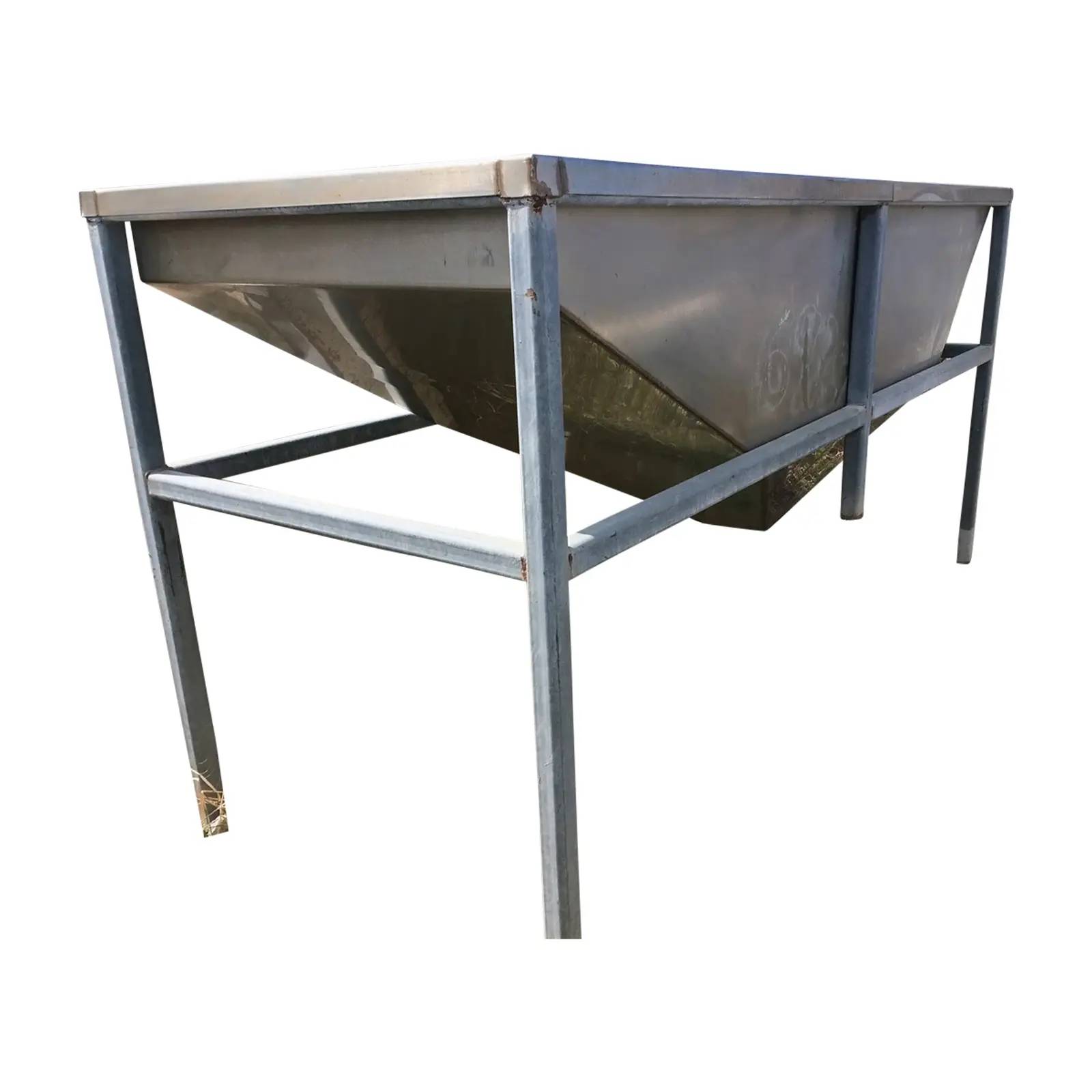 Rectangular Stainless Steel Hopper/Funnel Tank w/ slide valve discharge, 8.375 x 6" discharge opening - Image 2
