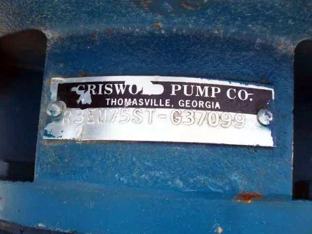 225 GPM, Griswold #R3EM75ST-G37099, Centrifugal Pump, 7.5 HP, 4" diameter Inlet, 3" diameter Outlet - Image 10