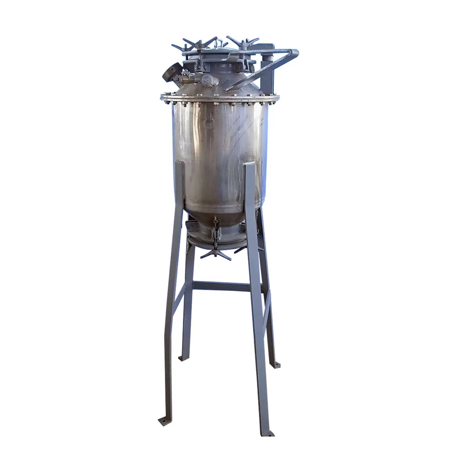 10 gallon Lee Industries Inc, Vacuum Kettle, 30 psi, 2" sight glass, 44" steel legs, 3/4" diameter & 1" - Image 1