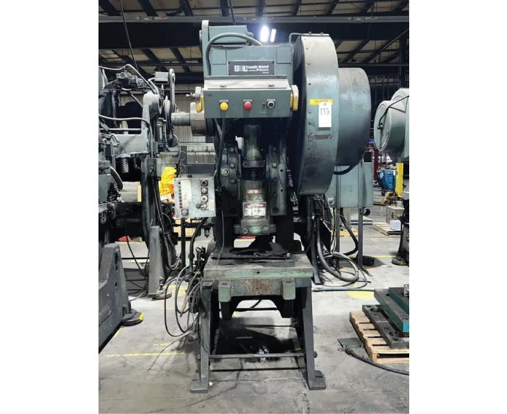 45 Ton, South Bend Johnson #45-FW-AC, single crank flywheel OBI press, 3" stroke, 11.25" Shut Height, 2.5" - Image 1