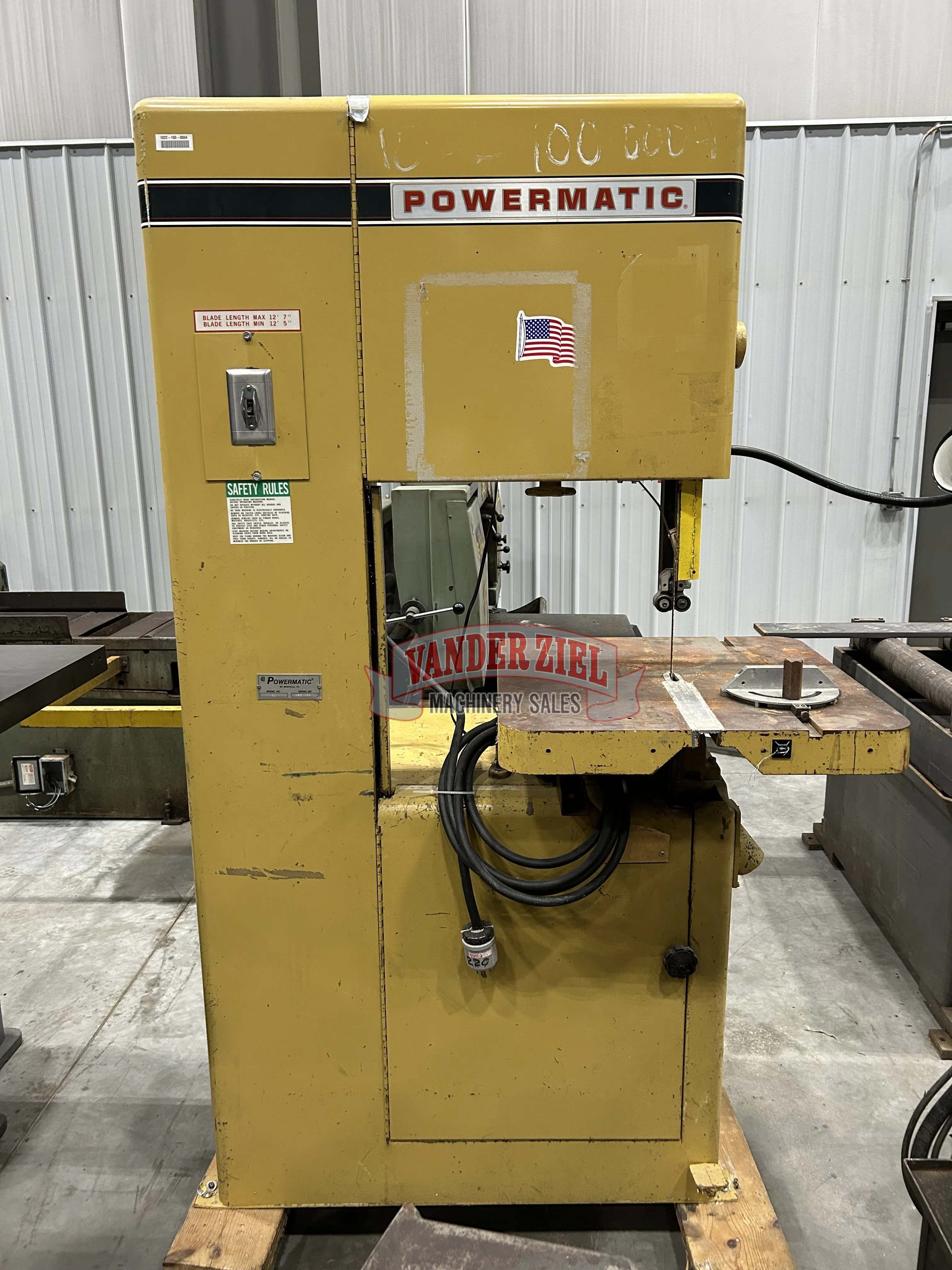 20" x 12" Powermatic #81, vertical saw, serial #9881085, #16359 - Image 2