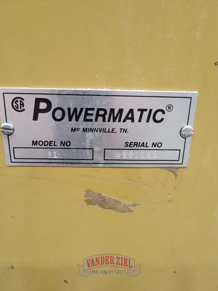 20" x 12" Powermatic #81, vertical saw, serial #9881085, #16359 - Image 8