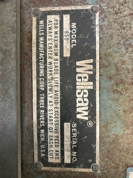 Wellsaw #850, horizontal band saw - Image 4