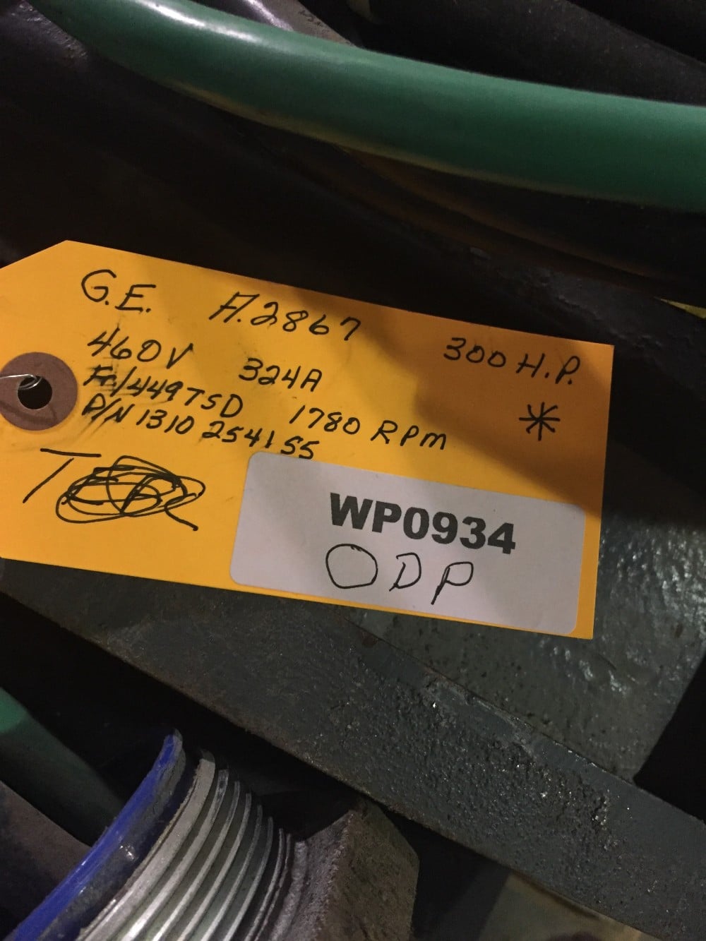 300 HP 1780 RPM General Electric, Frame 449TSD, 460 Volts WP934 - Image 1