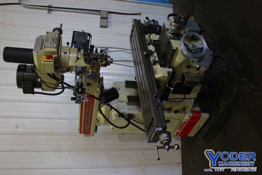 Willis Microcut #1050-II, ram type vertical mill, 10" x50" table, 3 HP, 2-Axis AcuRite digital read out - Image 3