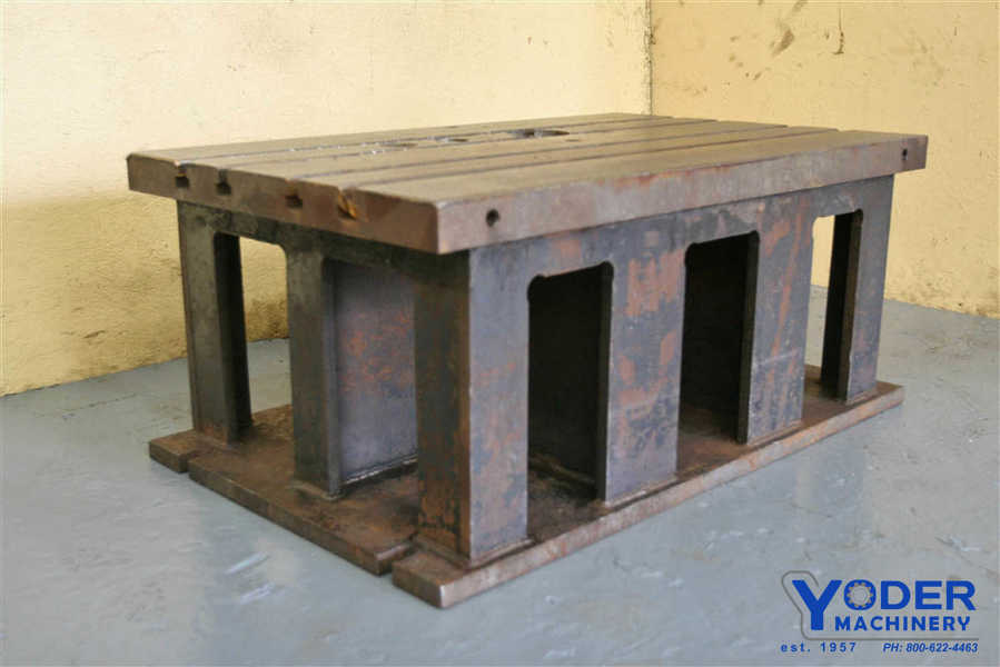 Steel fabricated box drill table, 42 L x 26 width x 18 H, 4 T-slots, #19987 - Image 3