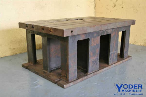 Steel fabricated box drill table, 42 L x 26 width x 18 H, 4 T-slots, #19987 - Image 8