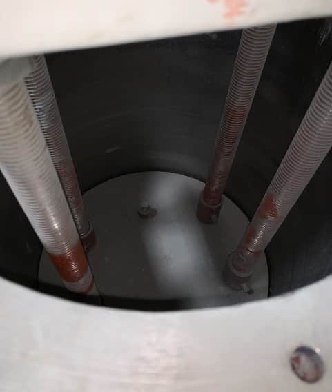5 gallon Reynolds Industries #A1:L10-5/2, dual shaft vacuum industrial paste mixer & discharge press - Image 4